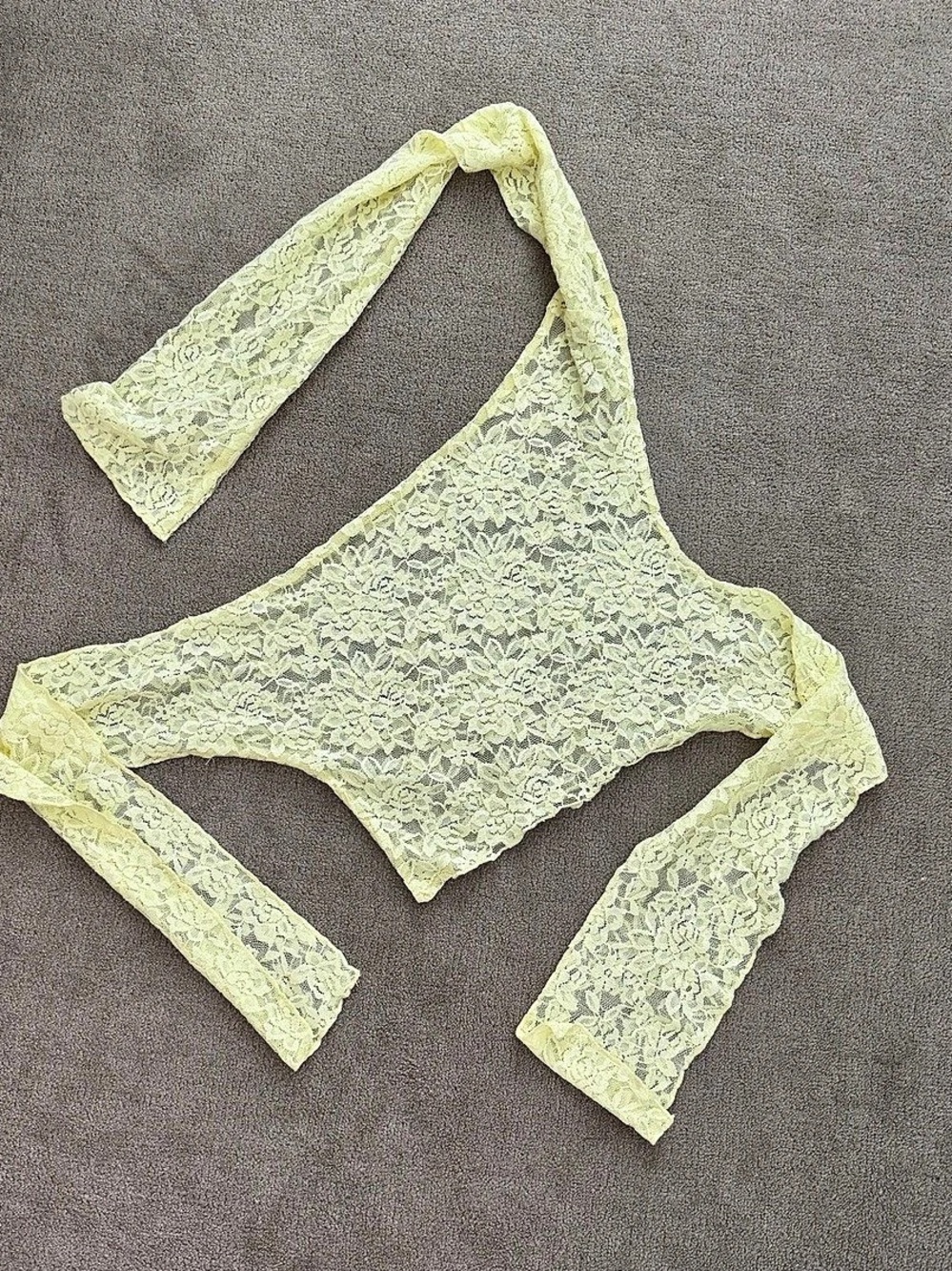 Yellow Lace Wrap top